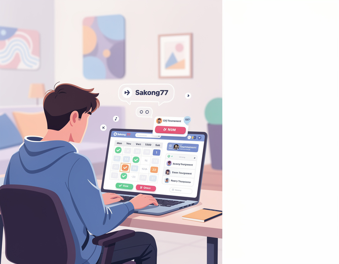 Ilustrasi cara daftar turnamen online tanpa salah jadwal untuk turnamen game online sakong77